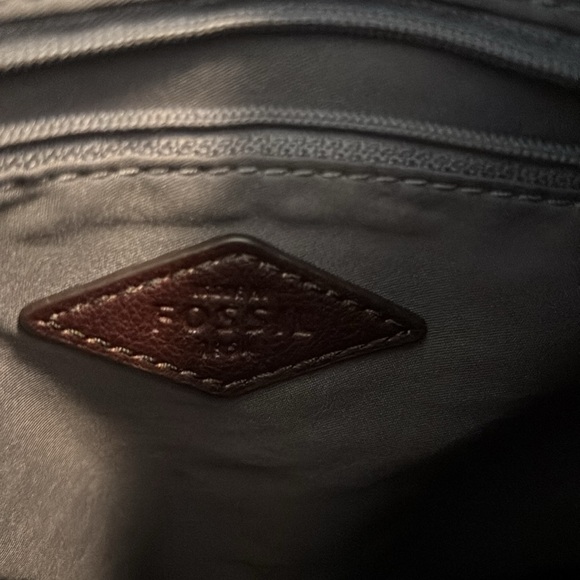 VTG Fossil Bordeaux Talia Hobo bag or crossbody suede & pebbled leather studded - Picture 11 of 16